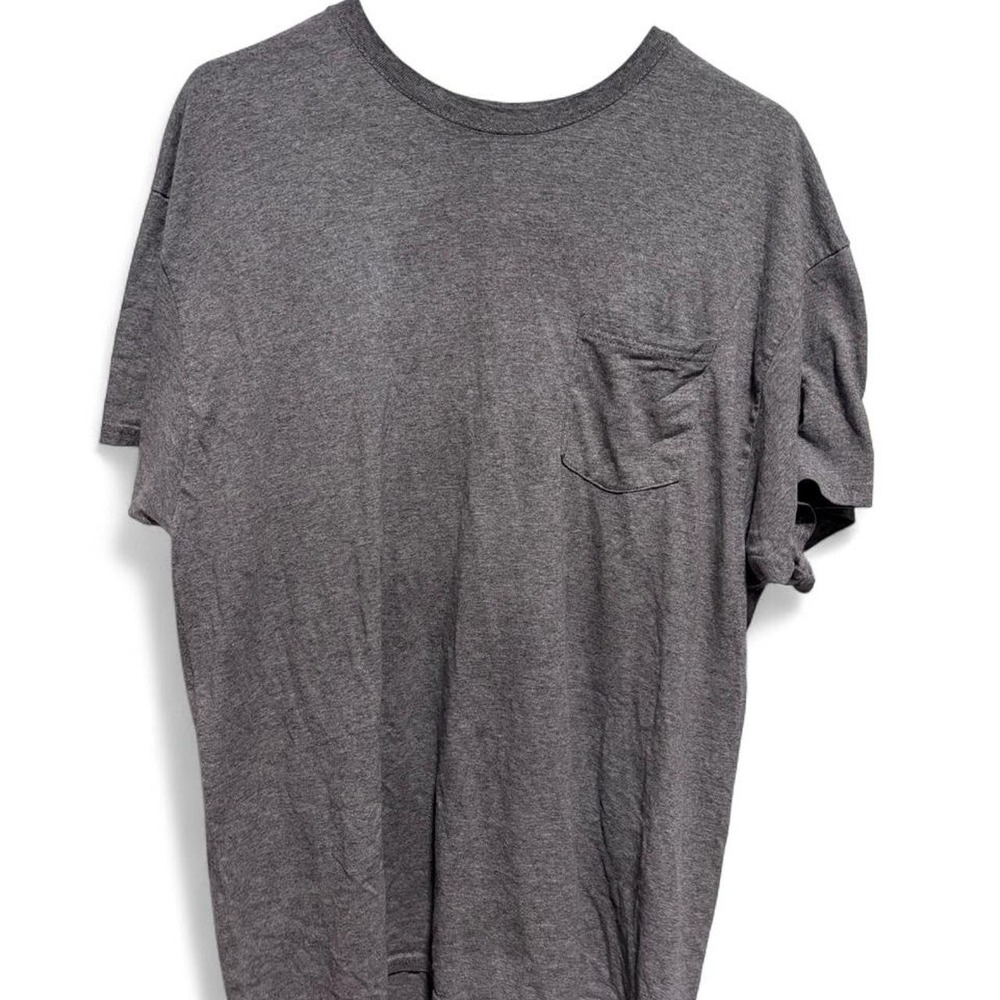 Hanes ComfortSoft Mens Heather Gray Pocket T-Shirt XL Short Sleeve Crewneck Tee